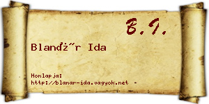 Blanár Ida névjegykártya