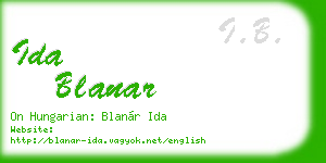 ida blanar business card