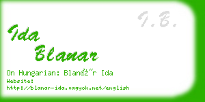 ida blanar business card